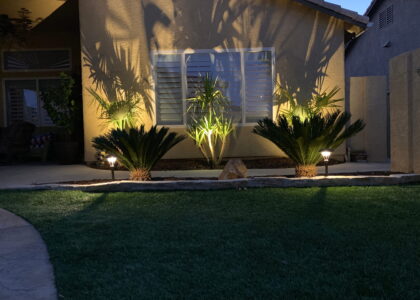 Outdoor Lighting in front of Florida home.